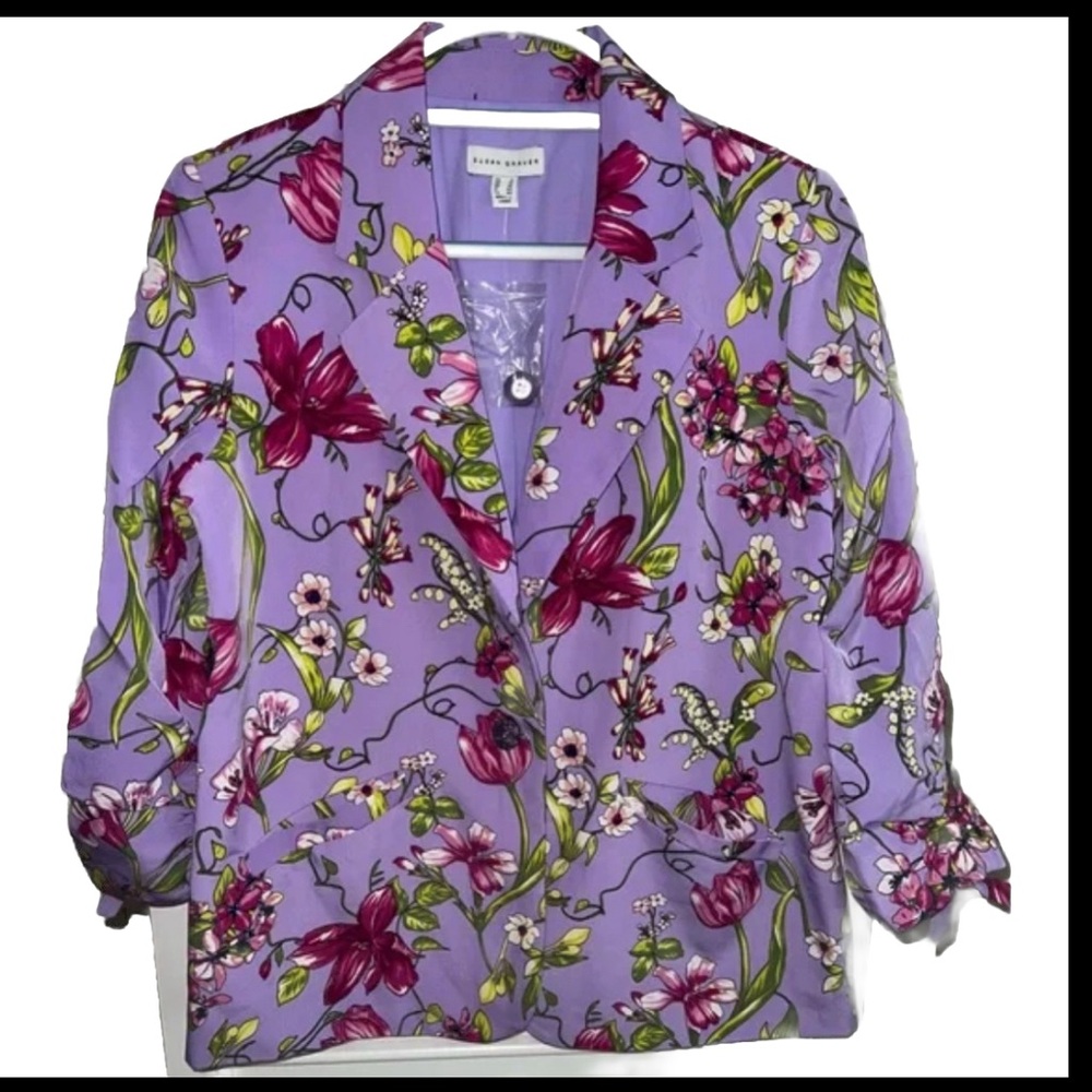 Susan Graver Lavender Floral Blazer